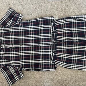 Burberry Navy and Red Plaid Set